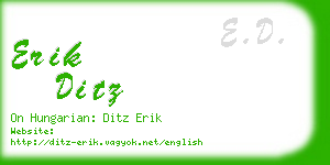 erik ditz business card